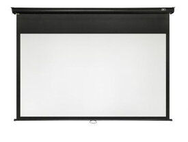手動プロジェクター スクリーン マニュアルB 80インチ(16:9) マックスホワイト素材 減速機能付き 天吊り/壁掛け可能 ブラックケース