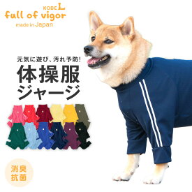 ロンパース 抜け毛対策 長袖 【送料込】 中型犬用 ドッグプレイ(R) 体操服 ジャージ つなぎ 中型犬 服 冬 秋 春 夏 抗菌 防臭 UVカット 紫外線対策 速乾性 遊び着 スポーツ犬の服 猫の服 カバーオール オールインワン ルームウエア