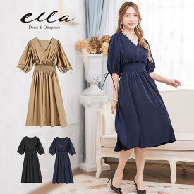 パーティードレス 結婚式 ワンピース 大きいサイズ 20代 30代 パーティドレス ミディアム ミディアムドレス 膝丈 エレガント 大人 フォーマル レディース 二次会 演奏会 謝恩会 同窓会 ブラック ネイビー カーキ ブラウン 袖あり 半袖 五分袖 バル