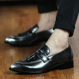 ローファー メンズ スリッポン ビジネスシューズ ドライビング 革靴 紳士靴 タッセルローカット ビンテージ