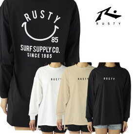 RUSTY レディース ペアテックス長袖UV Tシャツ 924464 女性 水陸両用 ラッシュガード ロンT にこちゃん ラスティ UVカット 海 プール アウトドア 送料無料