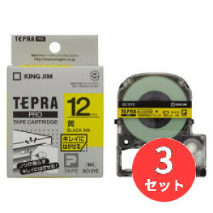 �y3�Z�b�g�z�L���O�W��(KING JIM) PRO�e�[�v�J�[�g���b�W �L���C�ɂ͂����� SC12YE 12mm�� ��/������ �y�܂Ƃߔ����z�y���������z
