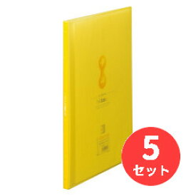 【5冊セット】キングジム(KING JIM) クリアーファイルサイドイン ヒクタス±(透明) 7187TW A4タテ型 小口20枚(40ポケット) 黄 【まとめ買い】