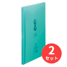 【2冊セット】キングジム(KING JIM) クリアーファイルサイドイン ヒクタス±(透明) 7187TW A4タテ型 小口20枚(40ポケット) 緑 【まとめ買い】