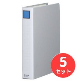 【5冊セット】キングジム(KING JIM) キングファイル スーパードッチ＜脱・着＞イージー 2474A A4タテ型 とじ厚40mm グレー 【まとめ買い】