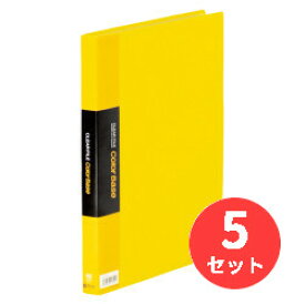 【5冊セット】キングジム(KING JIM) クリアーファイルカラーベース W 132CW A4タテ型 40枚 黄 【まとめ買い】