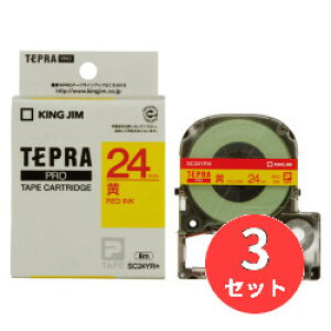 �y3�Z�b�g�z�L���O�W��(KING JIM) PRO�e�[�v�J�[�g���b�W �J���[���x��(�p�X�e��) SC24YR 24mm�� ��/�ԕ��� �y�܂Ƃߔ����z�y���������z