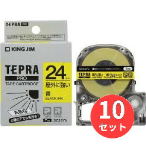 �y10�Z�b�g�z�L���O�W��(KING JIM) PRO�e�[�v�J�[�g���b�W ���O�ɋ������x�� SC24YV ��/������ 24mm�� �y�܂Ƃߔ����z