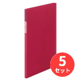 【5冊セット】キングジム(KING JIM) フェイバリッツ クリアーファイル(透明)20ポケット FV166T A4タテ型 赤 【まとめ買い】
