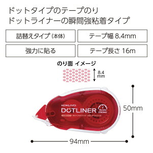 コクヨ テープのり<ドットライナー>つめ替えタイプ本体・強力に貼る タ-DM403-08