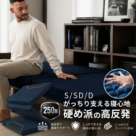 マットレス 三つ折り 高反発 10cm プロファイル加工 硬め 250N 二層カッティング構造 高反発マットレス 超高反発 シングル セミダブル ダブル 3つ折り 体圧分散 腰痛対策 寝返りサポート 通気性 洗えるカバー ゼロキューブ