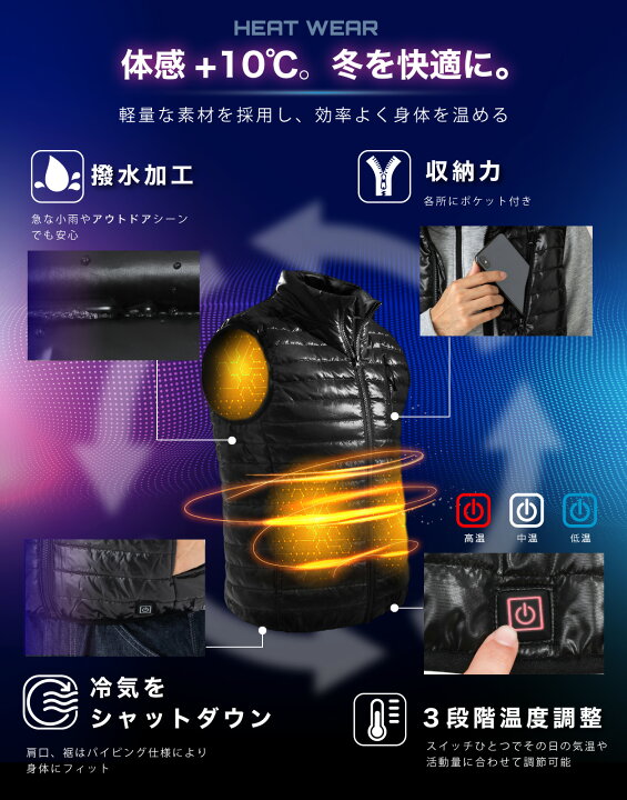 楽天市場】【最終値下げ！】電熱ベスト USB 電熱ジャケット 服のみ 