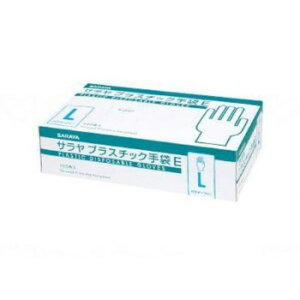 サラヤ プラスチック手袋E(粉なし)100枚入 箱 L 53516 975178
