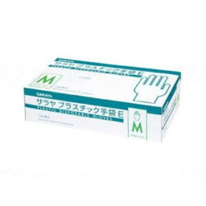 サラヤ プラスチック手袋E(粉なし)100枚入 箱 M 53515 975178
