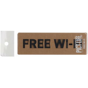 ハイロジック 24801 表札 プレート PICT LIFE. FREE WI-FI 黒 1枚入