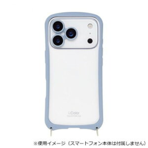 i.Color iPhone17Pro��p�w�ʌ^�P�[�X Sky Blue/�X�J�C�u���[ iP25-63P-ICSH02