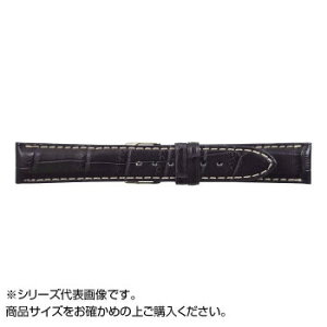 MIMOSA(ミモザ) 時計バンド クロコマット 18mm ネイビー/ホワイトステッチ (美錠:銀) WRM-NW18