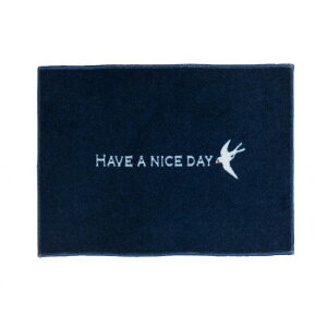(�N���[���e�b�N�X) �f�U�C���}�b�g kahou HAVE A NICE DAY_navy 45×75cm