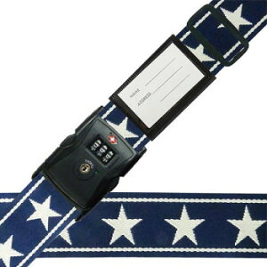 スーツケースベルト TSAベルト ビッグスター柄 紺×白