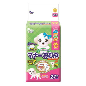 (まとめ)男の子&女の子のためのマナーおむつ のび〜るテープ SS 27枚【×2セット】 (犬 衛生用品/トイレ)