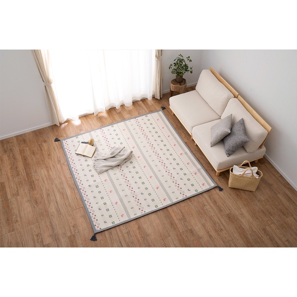 楽天市場】ラグマット 絨毯 約185×240cm グリーン 綿100％ 滑り止め