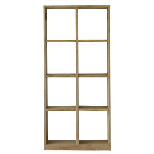シェルフ 収納ラック 〔4×2段〕 ナチュラル 木製 パイン材 スリム 収納家具 オープンラック ローゼル 組立品【代引不可】
