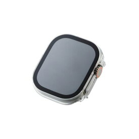 エレコム Apple Watch 49mm用フルカバーケース プレミアムガラス 高透明 AW-22CFCGCR クリア
