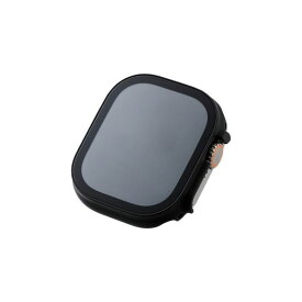エレコム Apple Watch 49mm用フルカバーケース プレミアムゴリラガラス 高透明 AW-22CFCGOBK ブラック