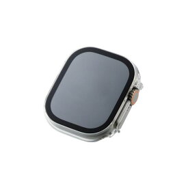 エレコム Apple Watch 49mm用フルカバーケース プレミアムゴリラガラス 高透明 AW-22CFCGOCR クリア