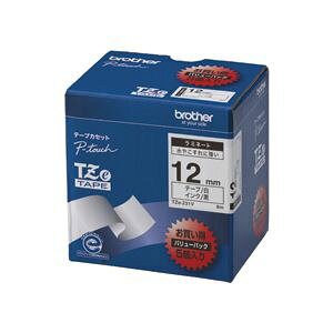 �u���U�[ BROTHER �s�[�^�b�` TZe�e�[�v ���~�l�[�g�e�[�v 12mm ��/������ �Ɩ��p�p�b�N TZE-231V 1�p�b�N(5��)