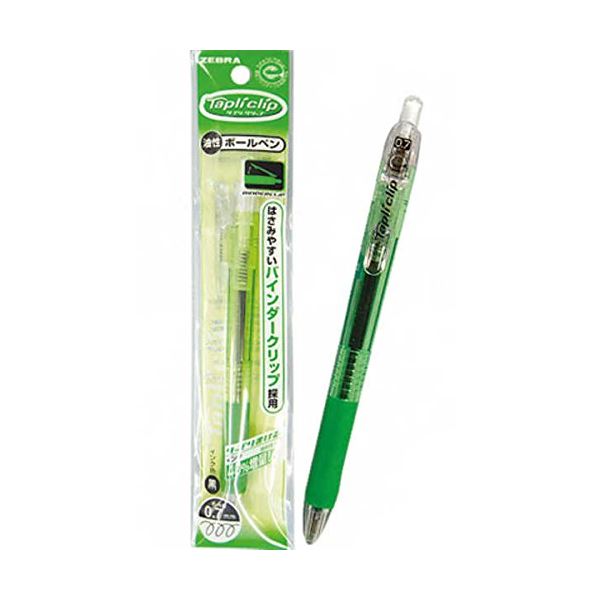 ゼブラタプリクリップボールペン0.7細字(緑・黒) 31-604