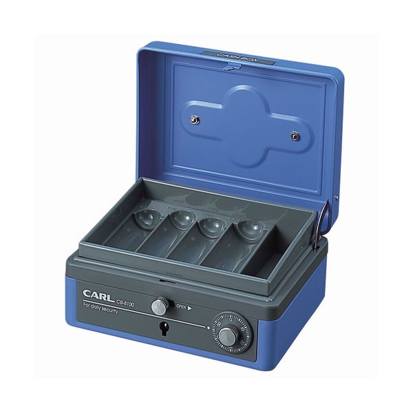 (まとめ) カール事務器 キャッシュボックス 小 W152×D129×H83mm ブルー CB-8100-B 1台 【×10セット】 |  ELMONO（家具 ラグ カーペット）