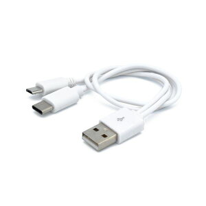 (まとめ)日本トラストテクノロジー microUSB&TypeC 2台同時充電対応ケーブル (ホワイト) JSC-010WH【×5セット】