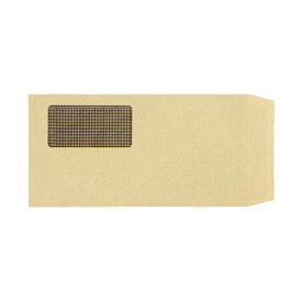 TANOSEE 窓付封筒 裏地紋付 長3テープのりなし 70g/m2 クラフト（窓：グラシン紙）業務用パック 1ケース（1000枚）