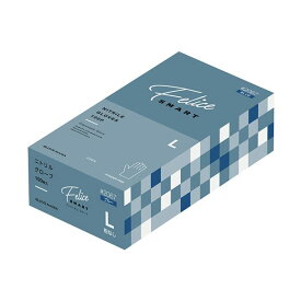 （まとめ）川西工業 ニトリルグローブ フェリーチェスマート 粉なし ブルー L #2067-L 1箱(100枚)【×3セット】