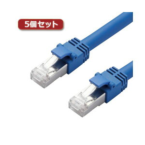 �y5�Z�b�g�z �G���R�� LAN�P�[�u��/CAT7/1m/�u���[ LD-TWS/BU1X5
