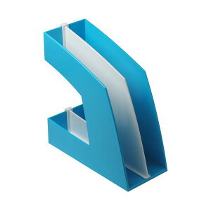 (まとめ) ソニック ファイルボックス 仕切板付 A4タテ 背幅107mm ライトブルー FB-708-LB 1個 【×10セット】