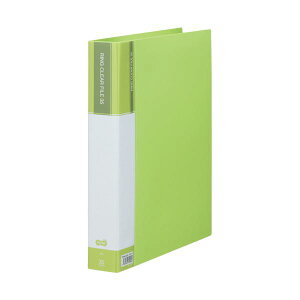 TANOSEE PPクリヤーファイル(差替式)A4タテ 30穴 35ポケット付属 背幅48mm ライトグリーン 1セット(10冊)
