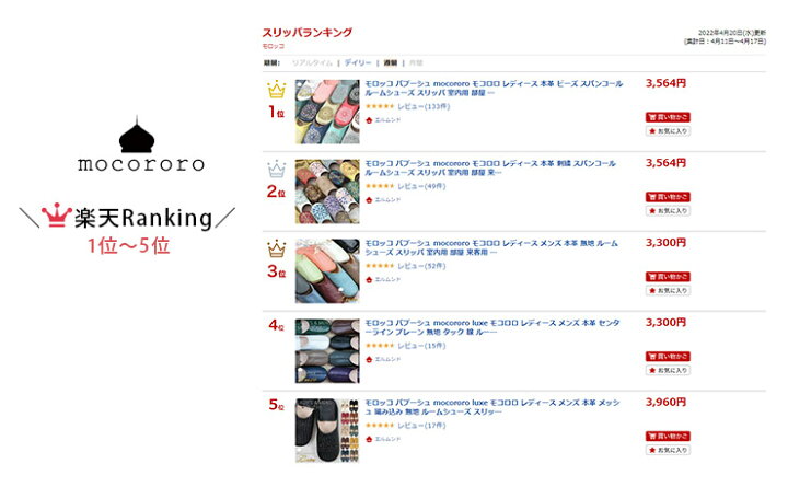 楽天市場】モロッコ バブーシュ mocororo モコロロ レディース 本革 