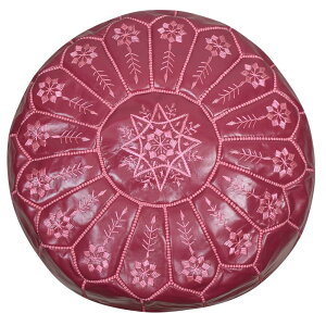 モロッコ 本革 プフ スツール mocororo 羊革 オットマン 椅子 プーフ 収納 レザー チェアー 丸型 クッション 1人用 刺繍 エスニック おしゃれ かわいい フットレスト 足置き ソファー 臭くない