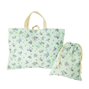 日本製 レッスンバッグ 巾着袋 2点セット 男の子 女の子 キルティング 綿100% キッズ 子供 キルト トートバッグ 小学校 幼稚園 保育園 入園 入学 手提げバッグ 絵本バッグ 図書バッグ ハンド