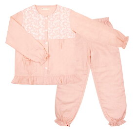 ＼メール便送料無料／ パジャマ キッズ 長袖 綿100％ ダブルガーゼ 2重ガーゼ レース 女の子 上下セット 子供パジャマ 長袖パジャマ 子供 子ども 110 120 130 140 150 こども 子供服 パジャマ 部屋着 寝巻き セットアップ キッズパジャマ 寝巻 ルームウェア cottacotta