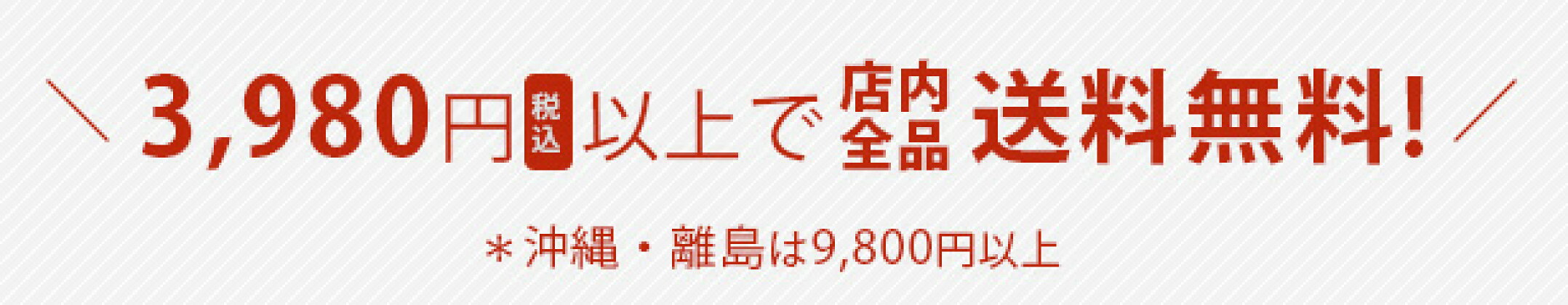 3980円以上で全品送料無料！