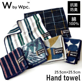 ハンドタオル Wpc. 25.5×25.5cm 綿 メンズ ハンカチ タオルハンカチ コットン 男子 学生 ワールドパーティ 綿100 会社 パイル ネイビー シンプル カジュアル 男の子 10代 20代 まとめ買い 男性 女性 バレンタインデー 父の日 誕生日 シック 新社会人 ギフト プレゼント