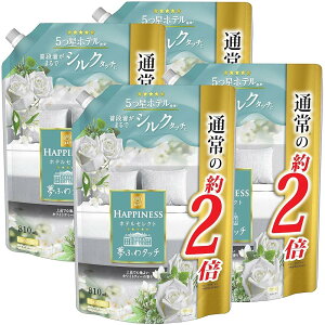 レノア ハピネス 夢ふわタッチ 柔軟剤 ホワイトティー 詰め替え 810mL x4袋 【まとめ買い】