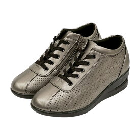 レアルタ Realta コンフォートシューズ レディース 3E 幅広 軽量 エアーソール 5cmウェッジソール サイドファスナー エナメル PU レース ブラック/ネイビー/ホワイト/ブロンズ/オーク 22.5cm/23.0cm/23.5cm/24.0cm/24.5cm 1400 1407