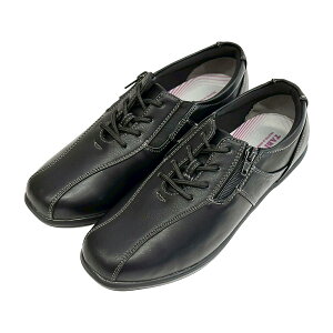 TABIBAKI タビバキ 幅広 4E 軽量 ファスナー付き レディース カジュアル スニーカー 紐靴 防滑 抗菌 防臭 脱ぎ履き楽々 ブラック/ネイビー 22.5cm/23.0cm/23.5cm/24.0cm/24.5cm LC-4226