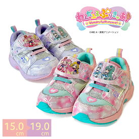 わんだふるぷりきゅあ 3808 プリキュア スニーカー キッズ シューズ 子供靴 女の子 プリキュア靴 キッズシューズ 運動靴 マジックテープ ベルクロ かわいい きらきら 女児 小学校 幼稚園 保育園 通園 通学 入学 入園 お出かけ ピンク パープル 15cm 16cm 17cm 18cm 19cm