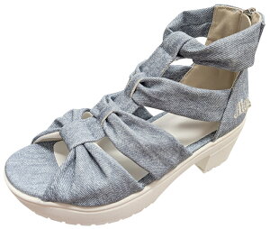 ALGY アルジー グラディエーターサンダル 夏 女の子 サンダル 厚底 ボリュームソール 軽量 ファスナー 合皮 デニム風 ブラック/ホワイト/デニム 20.0cm/21.0cm/22.0cm/23.0cm/24.0cm 3942