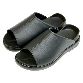 エムスリー ヒールフィットサンダル メンズ 足裏にフィット サンダル 前空き コンフォート 低反発 幅広 日本製 ブラック S/M/L/LL M.M.M 92